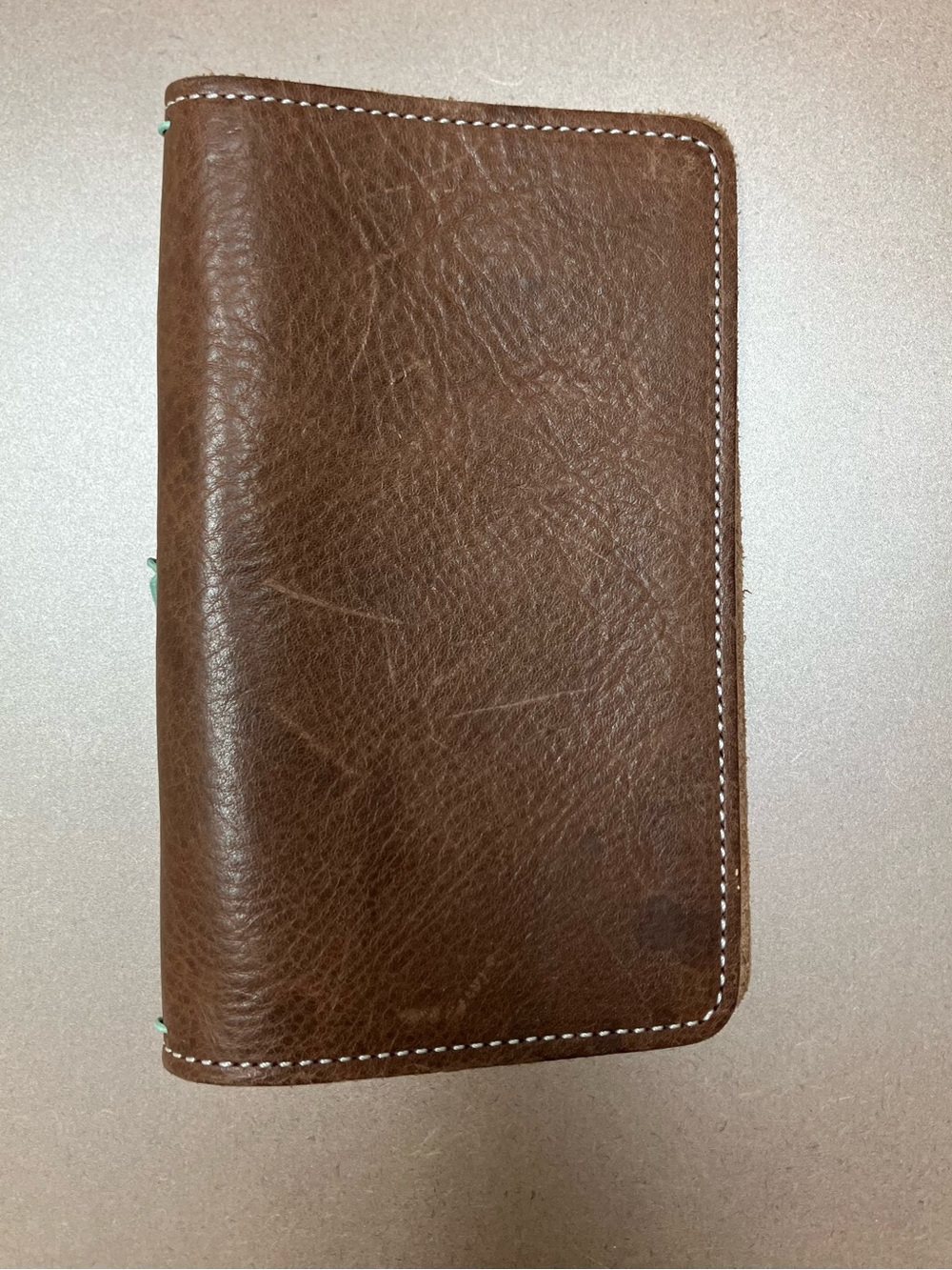 Foxy Fix B5 Traveler’s Premium Brown Leather Notebook w/ White Stitching